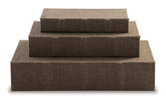 Brown Jolina set of three storage boxes, full product view - 13