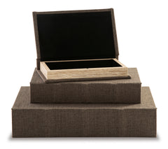 Brown Jolina set of three storage boxes, product view 2 - 14