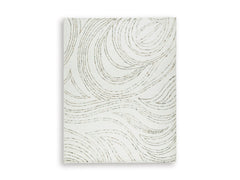 Ivory/Green/Brown 91.75" x 117", complete rug product view - 1