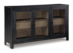 Black/Gray Glass Door Accent Cabinet, full product view - 1