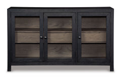 Black/Gray Glass Door Accent Cabinet, product view 3 - 3