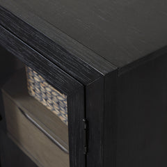 Black/Gray Glass Door Accent Cabinet, product view 6 - 6