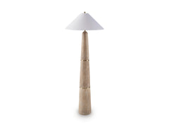 Brown/Gold Finish floor lamp, full product view - 1