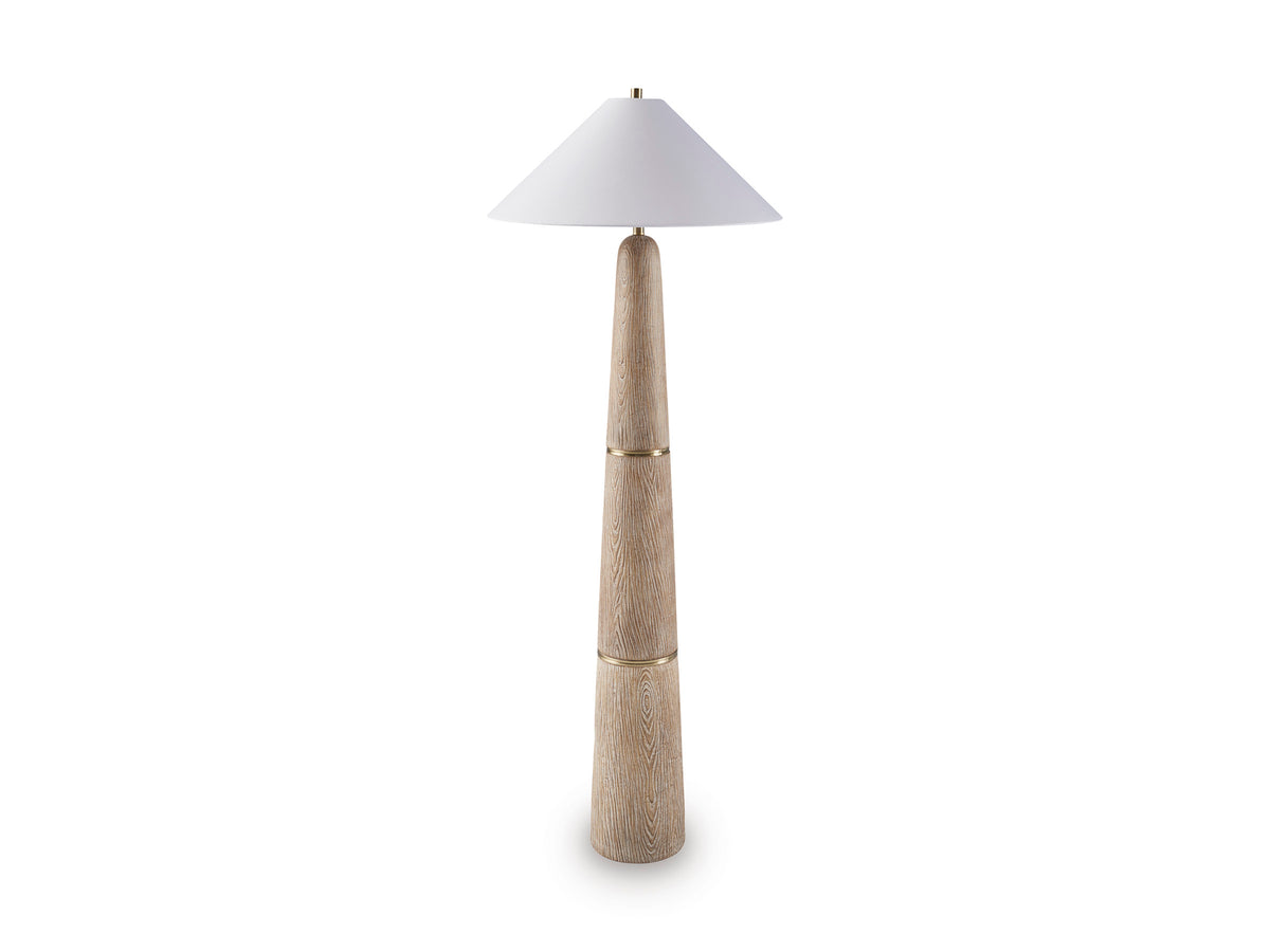 Brown/Gold Finish floor lamp, full product view