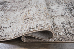 Black/Gray/Cream 63.63" x 87", rolled rug backing detail - 8