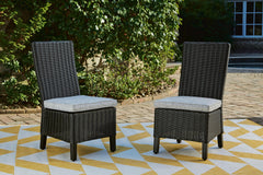 Black/Light Gray, pair of chairs in an outdoor setting - 2