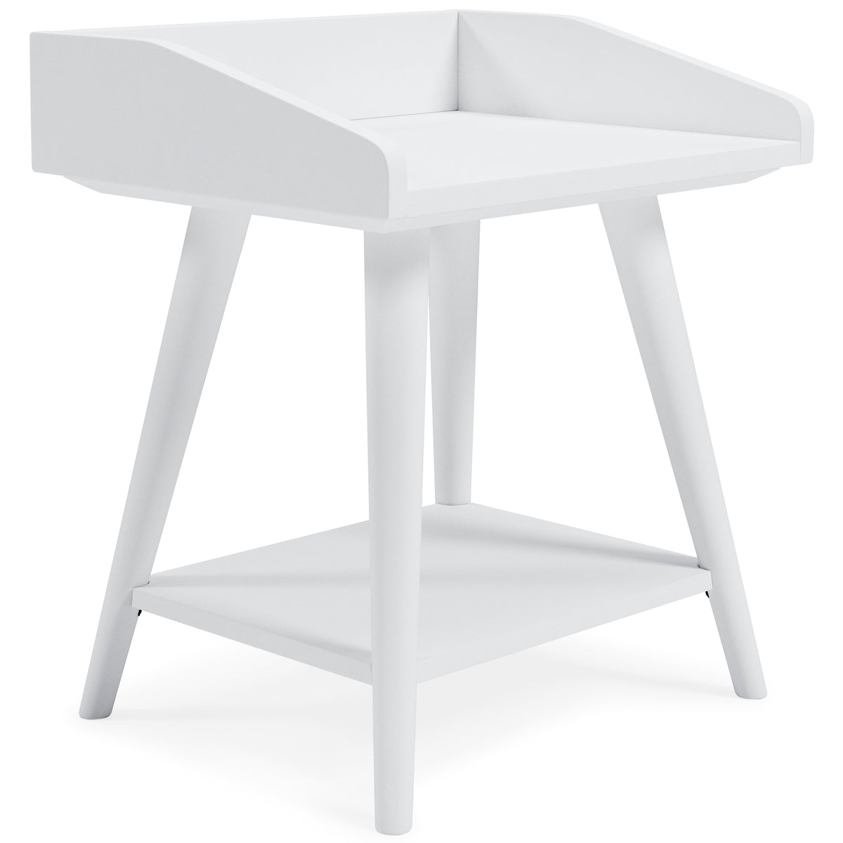 White Accent Table, view 1