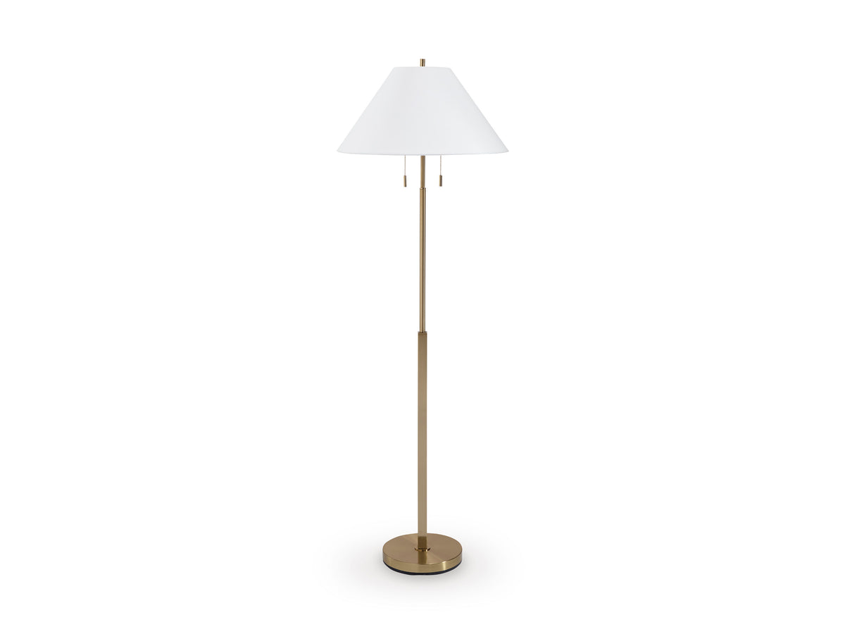 Gold Finish floor lamp, full product view