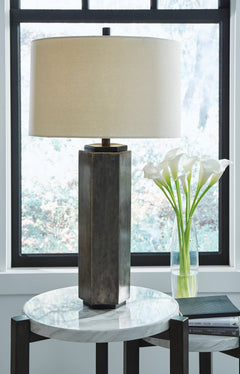 Antique Pewter Finish table lamp, product view 2 - 2