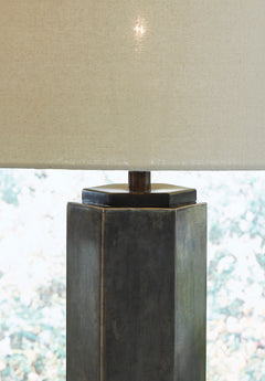 Antique Pewter Finish table lamp, product view 3 - 3
