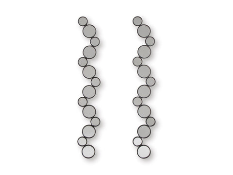 Vinler Black Metal Wall Mirrors, Set of 2