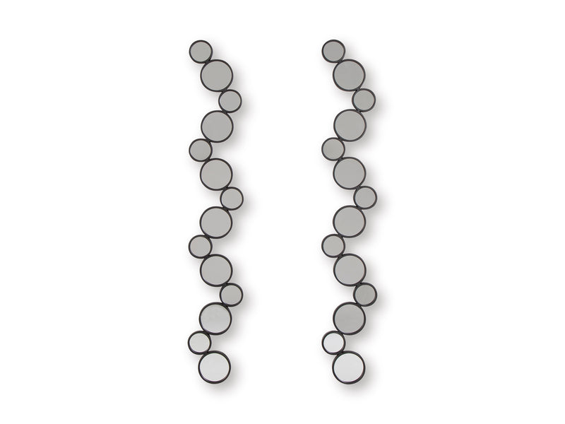 Vinler Black Metal Wall Mirrors, Set of 2