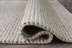 Cream/Taupe 60" x 84", rolled rug backing detail - 8