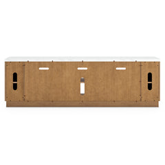 Light Brown TV stand with faux marble top, product view 5 - 5
