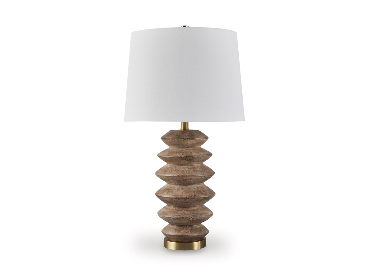 Brown/Gold Finish table lamp, full product view