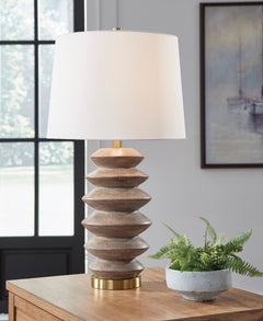 Brown/Gold Finish table lamp, product view 2 - 2
