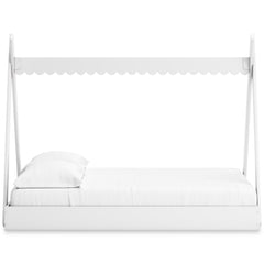 White / Full, side view; mattress and bedding not included - 4