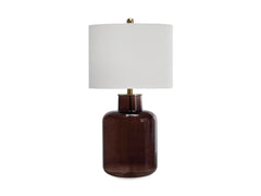 Brown/Gold Finish table lamp, full product view - 1