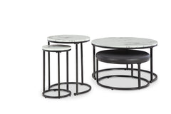 Black/White four-piece nesting table set, product view 2 - 2