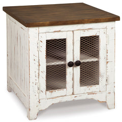 White/Brown Storage End Table, full product view - 1