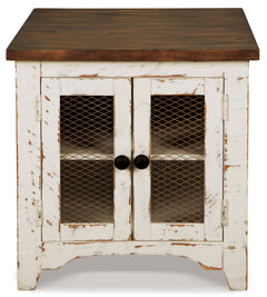 White/Brown Storage End Table, product view 2 - 2