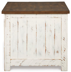 White/Brown Storage End Table, product view 3 - 3