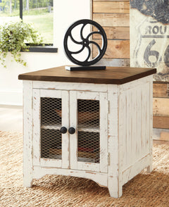 White/Brown Storage End Table, product view 6 - 6
