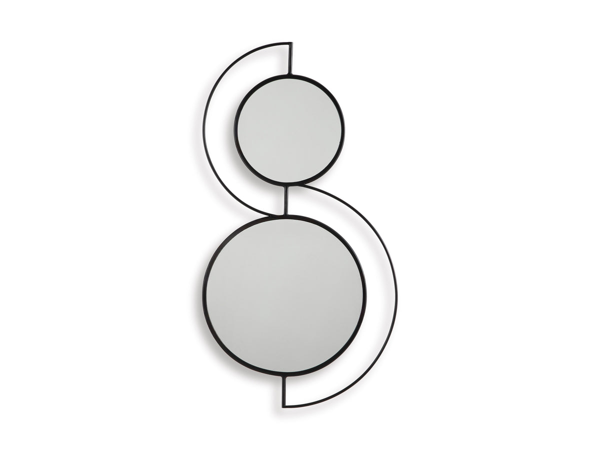 Black Shayham accent mirror, full product view