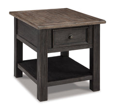 Grayish Brown/Black Drawer End Table, full product view - 1