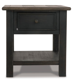 Grayish Brown/Black Drawer End Table, product view 2 - 2