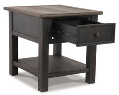 Grayish Brown/Black Drawer End Table, product view 5 - 5