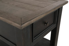 Grayish Brown/Black Drawer End Table, product view 6 - 6