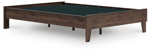 Brown Walnut-Grain Platform Bed