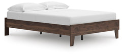 Brown / Full, platform bed with mattress and bedding, not included - 2