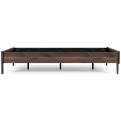 Brown / Full, side view of platform bed; mattress and bedding not included - 4