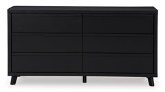 Black, full front view of dresser - 3