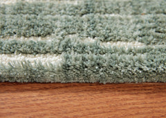 Teal/White 92" x 124", pile and edge detail - 3