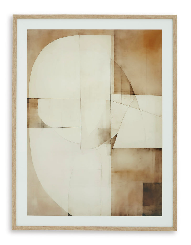 Warm Neutral Geometric Framed Wall Art