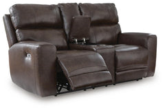 Smoke, complete loveseat with footrest extended - 3
