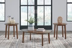 Brown three-piece table set, product view 3 - 3