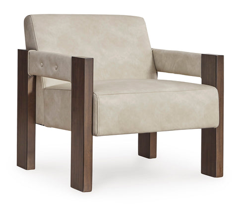Espresso Wood-Frame Upholstered Accent Chair