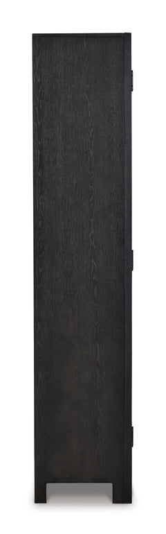 Black/Gray Tall Glass Door Accent Cabinet, product view 4 - 4
