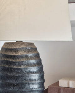 Antique Silver Finish table lamp pair, product view 4 - 4