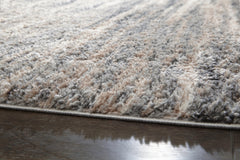 Ivory/Beige/Gray 63" x 87", pile and edge detail - 7