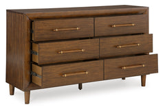 Brown, dresser with drawers open - 2