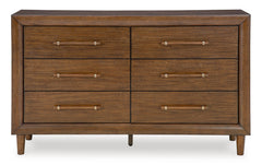 Brown, full front view of dresser - 4