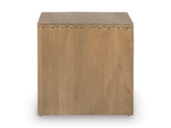 Rich Brown solid mango wood shelf end table, product view 3 - 3