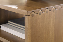 Rich Brown solid mango wood shelf end table, product view 5 - 5