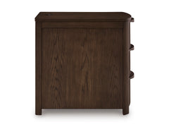 Dark Brown Reeded Three Drawer Charging End Table, product view 4 - 10