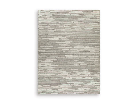 Gray Abstract Stripe Hand Tufted Wool Blend Rug